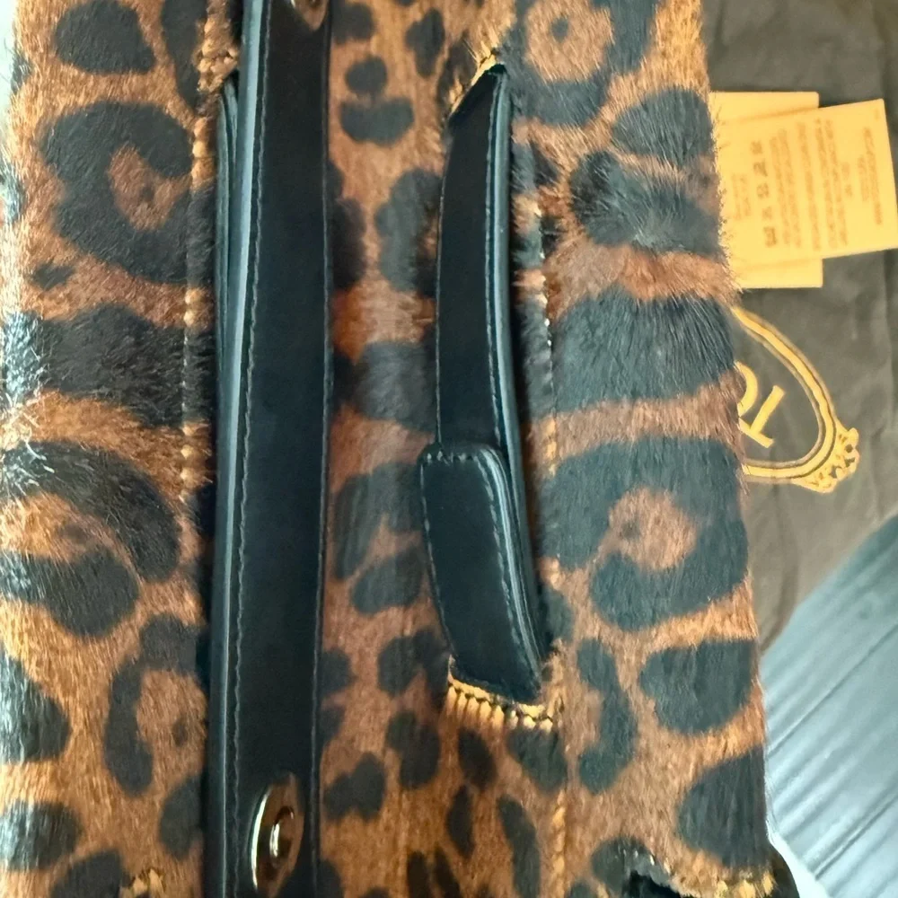 RARE NWOT TOD'S Leopard Print Calf Hair Shoulder Bag